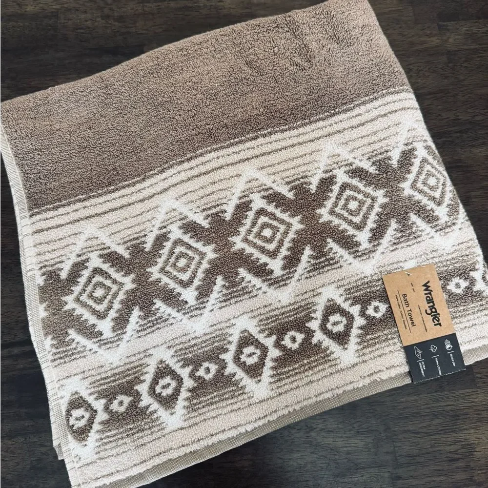 Wrangler Tan Western Southwest Tribal Bath Towel